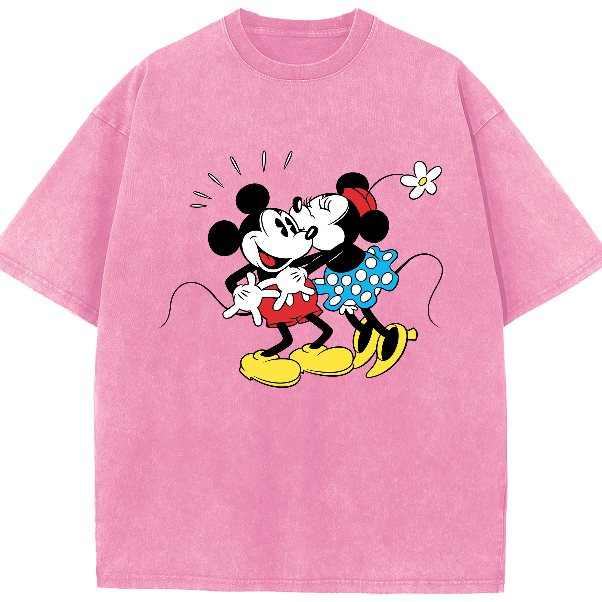 （画像用） ミッキーマウス Mickey Mouse 綿100% ヴィンテージ風 半袖Tシャツ（フロントプリント）